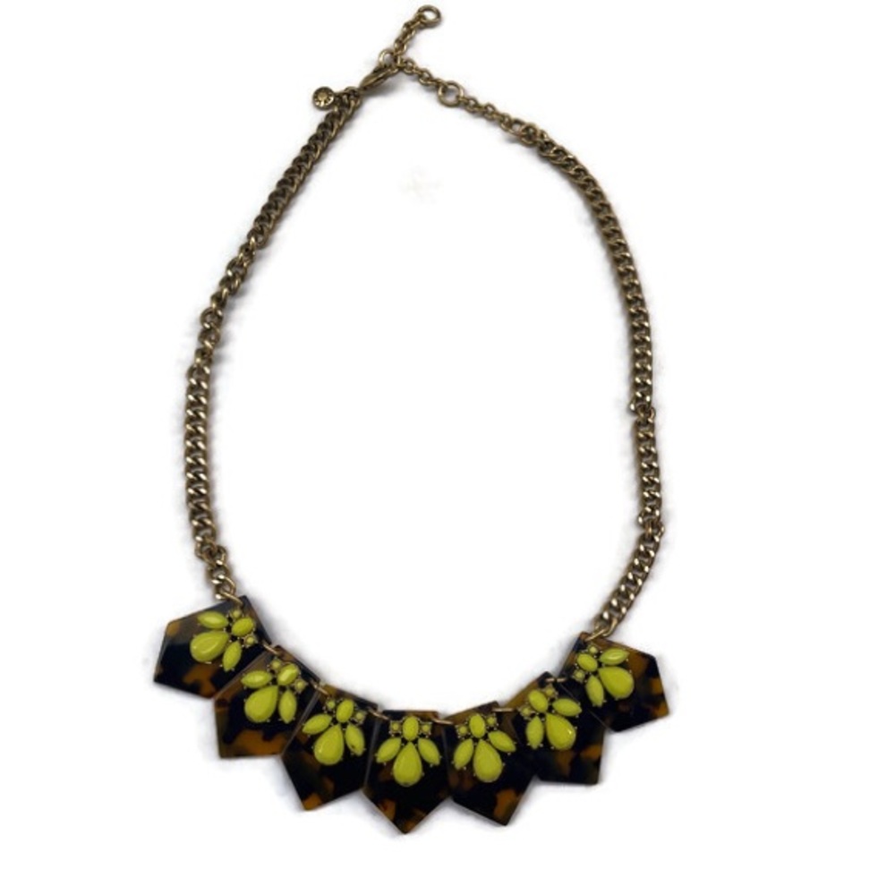 J Crew Tortoise/Yellow Statement Necklace